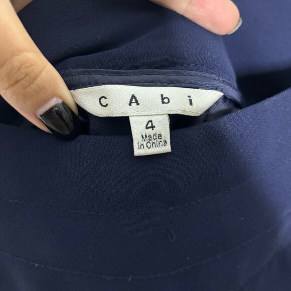 CAbi Midnight in Paris Navy Blue Pleated Trousers Women's Size 4 - Picture 2 of 9